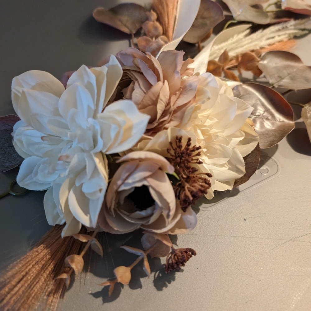 Set of 4 event chair markers, sign swags, floral decor, wedding diy flowers